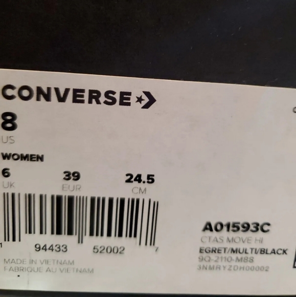 Converse CTAS MOVE HI PLATFORM  WOMEN'S SZ 8/ A01593C - Picture 9 of 10